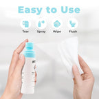 Toilet Paper Spray - 2 Pack (2 X 2.7 fl oz./600+ Wipes) Cleansing & Soothing Flushable Wipes Alternative - Witch Hazel, Aloe Vera & Peppermint Essential Oil - Travel Size