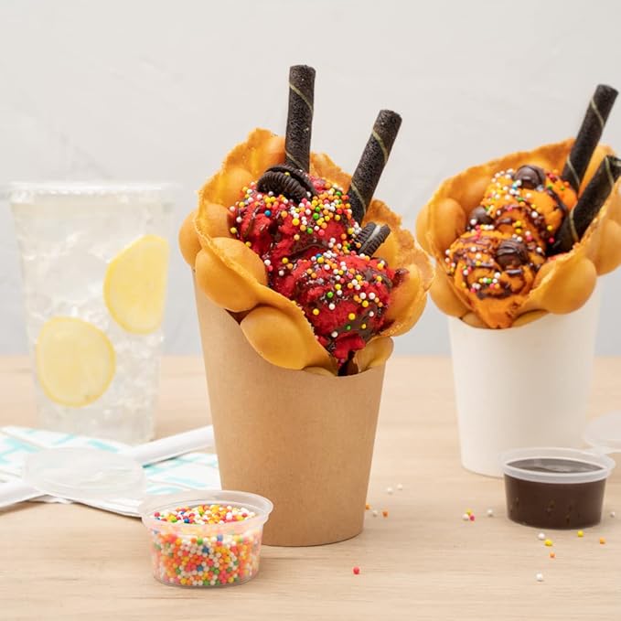 Restaurantware Bio Tek 12 Ounce French Fry Containers 100 Disposable Charcuterie Cups - Incline Design Round Kraft Paper French Fry Cups Stackable For Waffles Chips or Popcorn