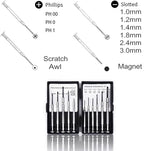 11PCS Mini Precision Screwdriver Set, Small Tools with 11 Size Flathead and Phillips Kit, Professional Magnetic Repair Tool for Jewelry, Ring Doorbell, Watch, iPhone, Toys, Computer, Eyeglass