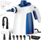 Steam Cleaner, Pressurized Handheld Multi-Surface Natural Steam Cleaner with 12 PCS Accessories & Safety Lock, 350ML Large Capacity, Steamer for Car, Home, Upholstery, Kitchen, Window, Grime, Grease