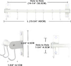 Dseap Kitchen Hooks for Hanging Utensils, Hanging Pot Rack, Kitchen Utensil Hanger Rail with 8 Hooks for Pots Pans, Spoons, Mugs, Wall Mounted, Stainless Steel, White, Pack of 2
