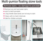 4TH Pumice Stone for Toilet Bowl Cleaning,Remove Away Limescale Stain,Hard Water Rings,Calcium Buildup,Iron and Rust,Pumice Stick for Tile/Bath-tub/Kitchen/Grill/Household - 4 Pack
