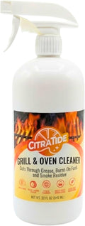 CITRATIDE Grill & Oven Cleaner Spray – Heavy Duty Plant-Based Citrus Degreaser Cleans and Degreases BBQ Cooking Grates and Racks, Pellet and Electric Smokers– Non-Toxic, USA Made (32 fl oz)