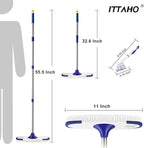 ITTAHO Floor Scrub Brush with Long Handle - 53" Deck & Grout Cleaner Brush Set for Tile, Marble, Stone, Bathroom, Patio, Garage, Deck & Floor Cleaning