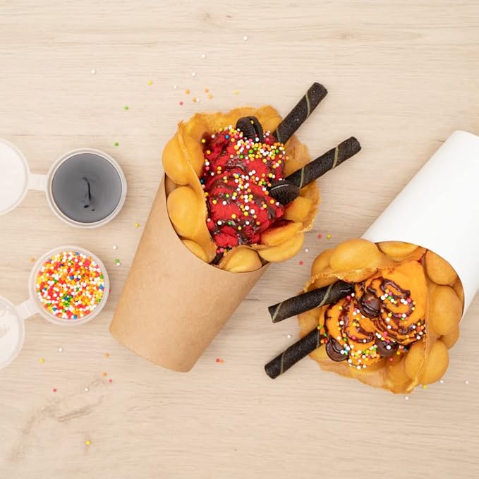 Restaurantware Bio Tek 12 Ounce French Fry Containers 100 Disposable Charcuterie Cups - Incline Design Round Kraft Paper French Fry Cups Stackable For Waffles Chips or Popcorn