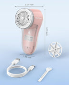BEAUTURAL Fabric Shaver, Rechargeable Lint Remover for Clothes, Electric Lint Shaver with 6-Leaf Blades, Sweater Shavers to Fuzz, Lint Balls, Pillings, Bobbles for Clothes and Furniture
