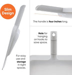 Superio Clip-On Dustpan with Rubber Lip - 10-inch Wide Durable Plastic Dust Pan with Comfort Grip Handle, White, 1-Pack