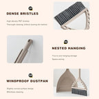 Mini Broom and Dustpan Set Small Dust pan and Brush Set Perfect for Desk Office Camping Dorm RV Essentials (White)