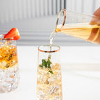 Ciaell 24 Pack Rose Gold Plastic Champagne Flutes - 9 Oz Disposable Champagne Glasses - Stemless Mimosa Glass for Parties & Weddings & Birthdays