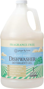 Ginger Lily Farms Botanicals Plant-Based Dishwasher Detergent Gel, 100% Vegan & Cruelty-Free, Fragrance-Free, 1 Gallon (128 Fl Oz) Refill