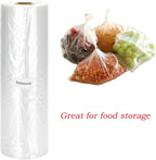 Immuson 12" x 20" Plastic Produce Bag on a Roll Food Storage Bags Clear Plastic Produce Bag for Fruits, Vegetable,Bread, Kitchen Bags (350 Bags-1 Roll)