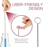 Long Straw Brush Cleaner (10 Pack), Flexible Nylon Tube Cleaning Brushes with 0.4" Bristles, Rust-Proof Stainless Steel Wire Washer for Reusable Tumblers, Sports Bottles & Pipes (10 Inch)