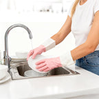 Rubber Dishwashing Gloves 6 Pairs, Rubber Cleaning Gloves for Household Washing Dishes Cleaning Gardening, Colorful Non-Slip Dish Gloves for Women Men Medium