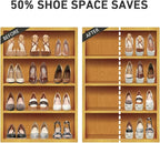 NVGSN Shoe Slots Organizer 20 Pack - Shoe Stackers, Space Savers 50%, 4 Levels Adjustable, Double Layer Holders for Closet, White