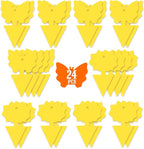 24PCS Fruit Fly Sticky Traps, Fungus Gnat Traps Insect Trap for Plants Kitchen Indoor and Outdoor（24 Light Yellow）
