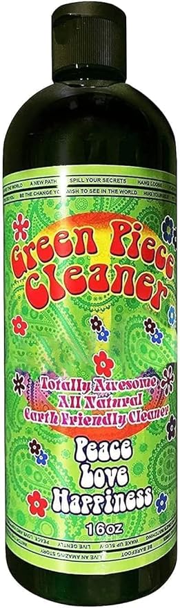 Green Piece® Glass Cleaner 2 Bottles (Made in USA)-16 oz with 1Purple Psychedelic Plug Set - Excellent for Cleaning and Smell Proofing