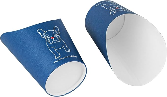 Restaurantware Bio Tek 12 Ounce French Fry Containers 100 Disposable Charcuterie Cups - Incline Design Round Frenchie Paper French Fry Cups Stackable For Waffles Chips or Popcorn