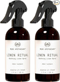 Muse Apothecary Linen Ritual - Aromatic, Soothing, and Relaxing Linen Mist, Laundry and Fabric Spray - Infused with Aromatherapy Essential Oils - 4 oz, Amber Cashmere, 2 Pack