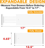 SpaceAid Bamboo Dresser Drawer Dividers 6 Pack, (Need 4.65" Deep Drawer) Adjustable 12.5“-17” Organizers, Expandable Organization for Clothing, Clothes, Dressers, White