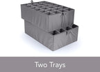Covermates Keepsakes - Adjustable Zip-Top Storage Box - Configurable FlexGrid Compartments - Heavy Duty Polyester- Reinforced Handles - Stackable Design - Indoor Storage, Grey Heather