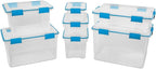 Sterilite 4-Pack Gasket Box, Weather-Resistant Storage Bins with Latching Lids, 54 Quart - Heavy-Duty Organizing Containers for Closet, Bathroom, and Office