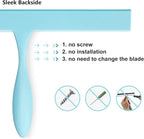 Squeegee for Shower Glass Door, 11-Inch Shower Squeegee for Glass Doors, Bathroom Silicone Squeegees Wiper for Shower with Non-Slip Handle, No-Drilling Silicone Hanging Hook, for Tiles (Blue)