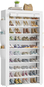 OYREL Shoe Rack 10Tier Large Capacity 50-56Pairs Beautiful Tall Shoe Shelf Free Standing Storage Cabinet Entryway Closet