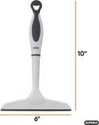 Superio Rubber Squeegee, 2 Pack, Streak Free All Purpose Window Squeegee, Comfort Grip Handle and Hanging Hook (Grey, 6 Inch- 10 Inch Set)