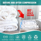 20 Pack Vacuum Storage Bags, Vacuum Seal Bags for Clothing, Comforters, Blankets, Space Saver Vacuum Storage Bags with Hand Pump. (4×Jumbo, 4×Large, 4×Medium, 4×Small, 4×Roll)