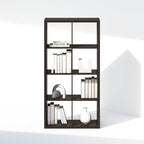 Furinno Simple Cube Storage Organizer, 8-Cube Display Shelf, Open Back Shelving Unit, Storage Shelves, Extra Thick Frame, for Organization and Storage, Living Room, Home Office, Dark Oak