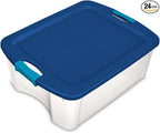 Sterilite 24-Pack Latch and Carry, Clear Plastic Storage Bins with Latching Lids and Full-Grip Handles, 12 Gallon