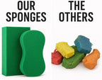 Multi-Purpose Sponges for Cleaning - Green 4 Pack, Large Sponges for Car Washing, Tile & Grout, All Purpose Cleaning