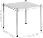 Whitmor 1 Tier Supreme Stacking Shelving Unit, Wire Metal Home Storage Organizer, 15" L x 14" W x 15" H, Chrome W/Liner