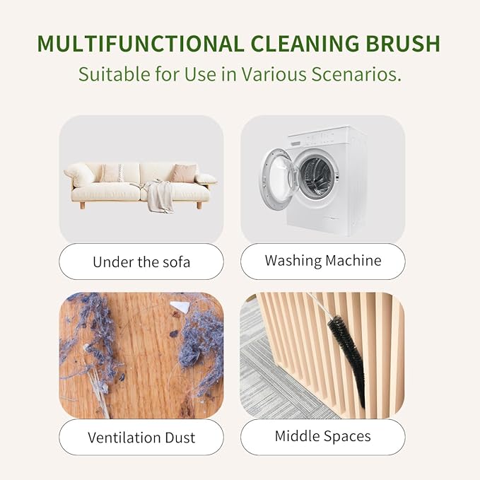Dryer Lint Brush Vent Cleaner 30 inch Refrigerator Coil Cleaning Brushes Clothes Trap Duct Remover, Crevice Cleaning Brush, Washing Machine Cleaning Tools for Household (1 Pack)