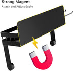 ZUNTO Magnetic Paper Towel Holder for Fridge, Black Kitchen Organizer with Towel Roll Holder, Spice Shelf and 2 Hanging Racks(No Drilling)