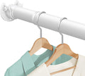 Closet Rod 17-28 IN, Heavy Duty Closet Rods for Hanging Clothes, Adjustable Closet Rods for Wardrobes Storage Laundry RV Bathroom, Easy Install, White