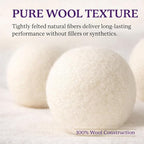 Wool Dryer Balls 6-Pack Set | Natural Fabric Softener Alternative | Reusable Laundry Balls | Eco Friendly Static Reduction