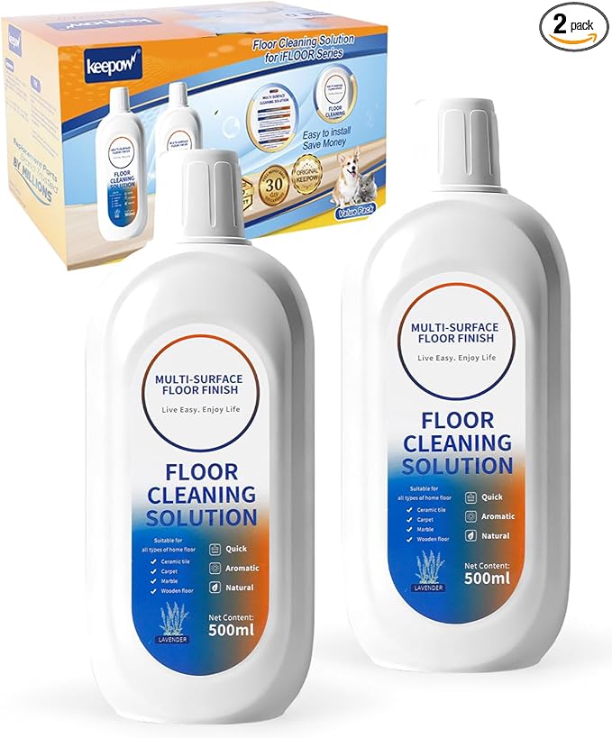 KEEPOW 2 Pack Floor Cleaning Solution for Tineco, Lavender Scent, Deep Cleans Multiple Hard Floors for iFLOOR Series, FLOOR ONE S3 / S5 / S6 / S7 / S9 Artist Series Wet Dry Vacuum (33.8 OZ)