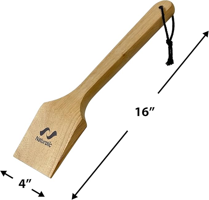 Naturolic All-Natural Wooden Grill Scraper for BBQ Grilling 14"| Grill Cleaner, Wood Scraper, Grill Grate Cleaner, and BBQ Cleaner | Bristle Free BBQ Scraper for Grill Cleaning | Eco Friendly