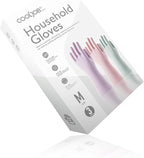 COOLJOB 3 Pairs Colorful Household Gloves with Cotton Liner & Non-slip Grip, Water Resistant Reusable Dish Washing Rubber Gloves for Kitchen & Bathroom Cleaning, Medium