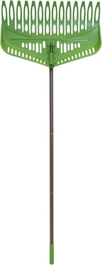 Flip Scooping Leaf Rake, Heavy Duty Lawn and Yard Care, Extra Wide Head, Green