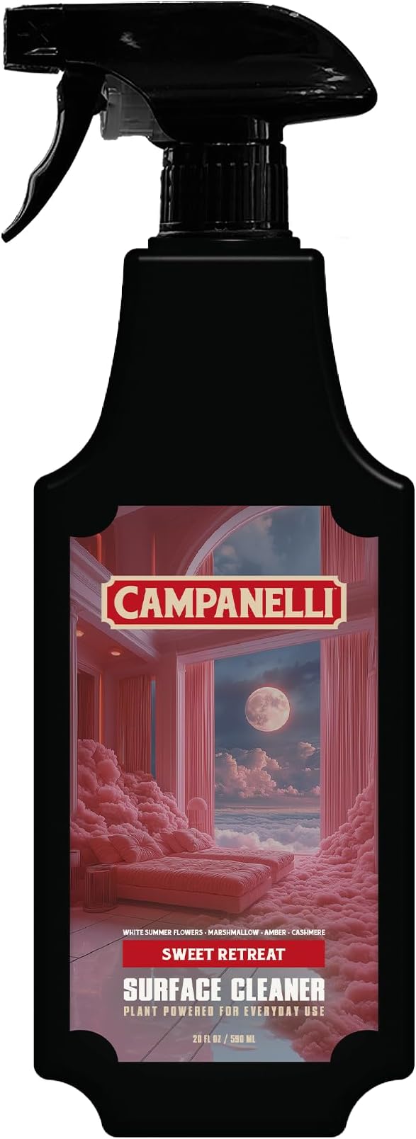 CAMPANELLI Plant-Powered Multi-Surface Cleaner – Luxury Fragrance-First Formula for Kitchen, Bathroom & Home – Non-Toxic, Food-Contact Safe, Eco-Friendly, 20 oz - Sweet Retreat Scent