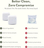 100% Plastic-Free Dishwasher Detergent Tablets, 100 Count, Free & Clear, Eco-Friendly Dishwashing Tablets, Natural, Sustainable