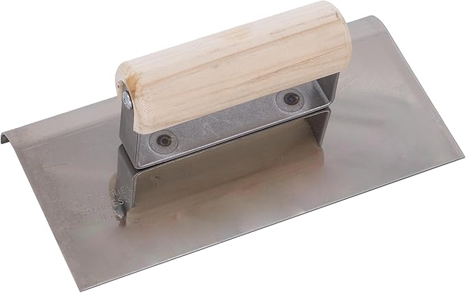 MARSHALLTOWN QLT Stainless Steel Hand Edgers, Wood Handle Material, 152mm Width, 203mm Length, 3mm Radius, 6mm Lip, Made in the USA, CE521S