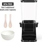 Cereal Dispenser Countertop with 2 Pack Bowls and Spoons 5.5 Qt Large Cereal Storage Container Holder for Pantry Dry Food Nut Dispenser Snack Candy Organizer Kitchen Organization for Oatmeal Granola