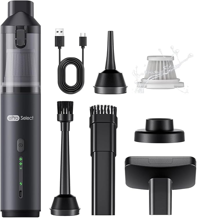 Apical Life Handheld Vacuum Cleaner, EV1396 Cordless 100W 16000Pa Strong Suction with 14–24 Min Runtime, Multi-Nozzle Design & Floor Brush for Home Cleaning, Car Detailing & Tight Spaces