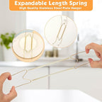 7 pcs Plate Hangers for The Wall, 4/6/8/10/12 Inch Invisible Decorative Wall Plate Hangers, Stainless Steel Plates Walls Hanger for Display Various Sizes with Hooks for Decorative