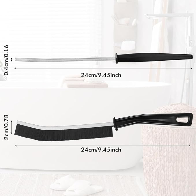 6P Crevice Cleaning Brush Hard Bristle Crevice Grout Cleaner Brush Thin Brush Gap Grout Cleaner for for Household Use, Bathroom, Kitchen