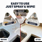 Countertop Cleaner & Sealer – Streak-Free Spray for Granite, Marble & Quartz | Cleans & Protects in One Step | USDA BioBased, Non-Toxic, No Film