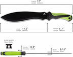 REAT Gardenging Machete, 17" Heavy Duty Machete with Sheath, Ergonomic No-Slip Handle, Machetes for Cutting Trees,Yard Work,Bushcraft